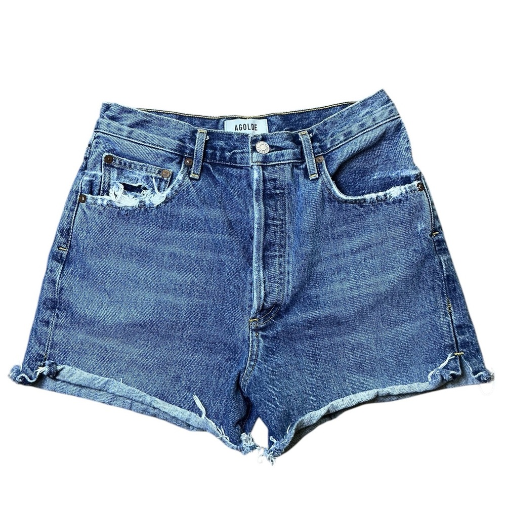 AGOLDE Distressed Denim Cutoff Shorts Size 28 High Rise
